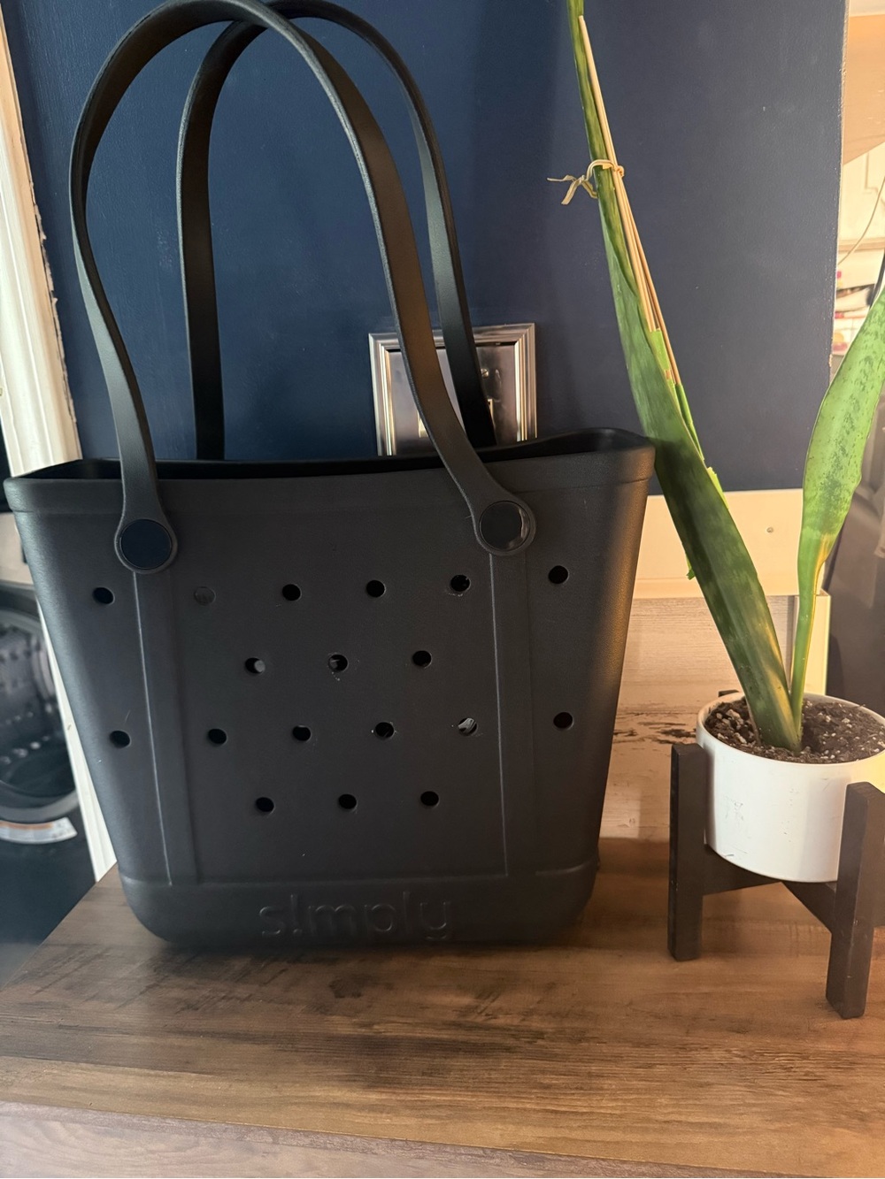 Simply Southern Black Perforated Tote Bag